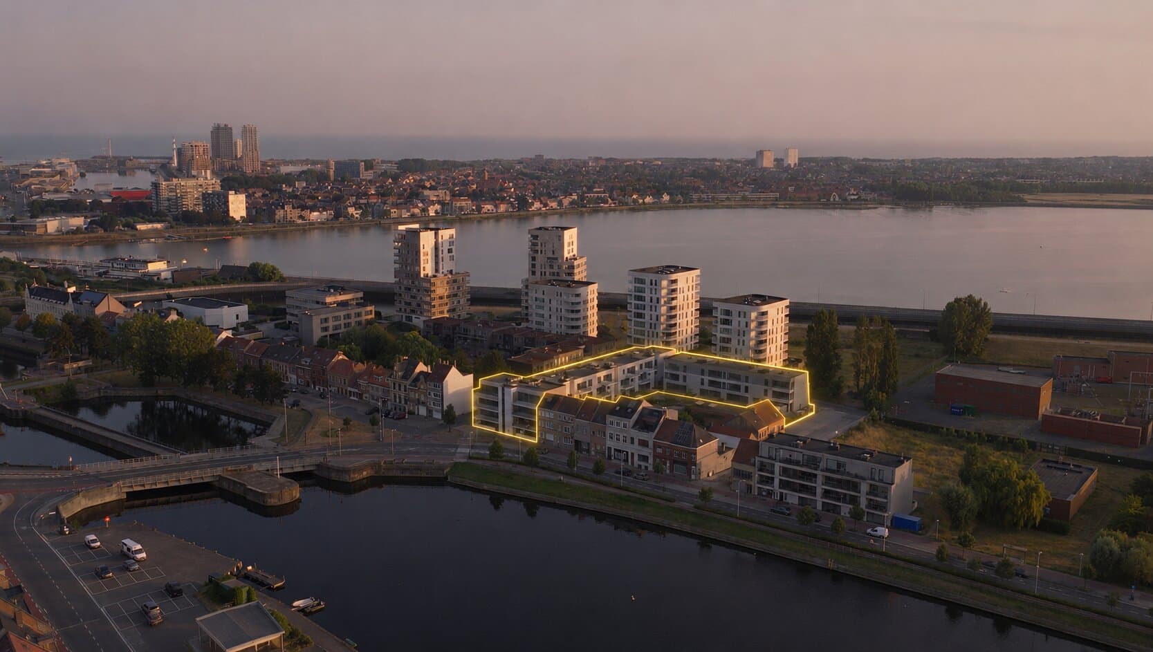 Luchtbeeld van De Parels aan het water